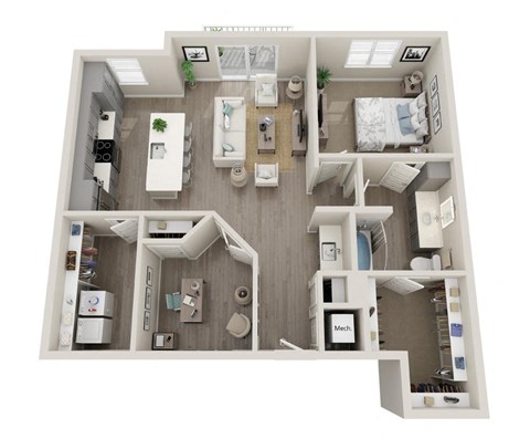 a 2 bedroom192 sq ft floor plan
